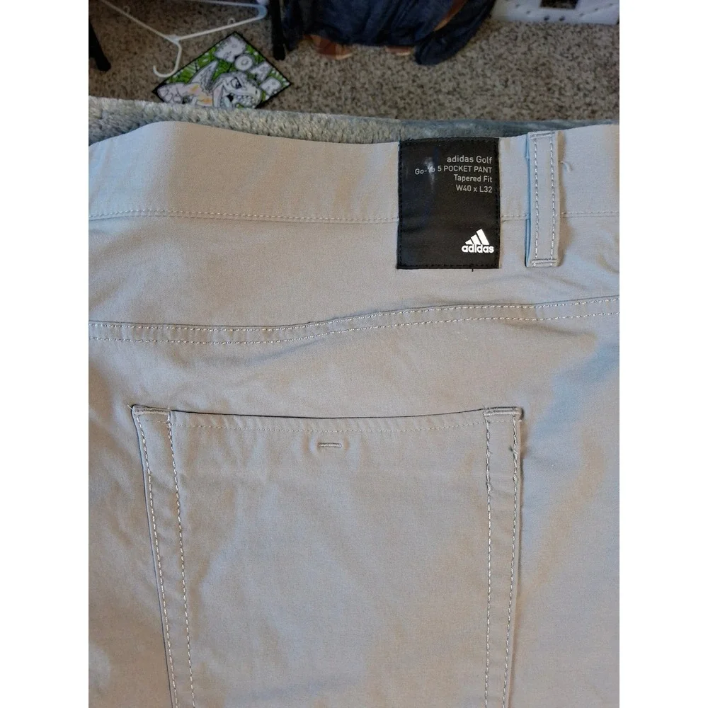 Adidas Primegreen Mens Golf Pants Grey 40x32 Five Pocket Performance Trousers
